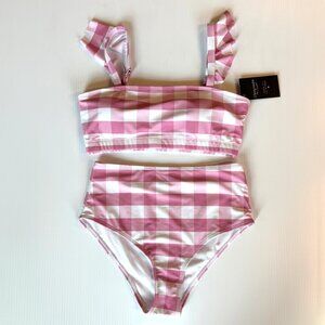 Pink Checkered Women's Swimwear Set